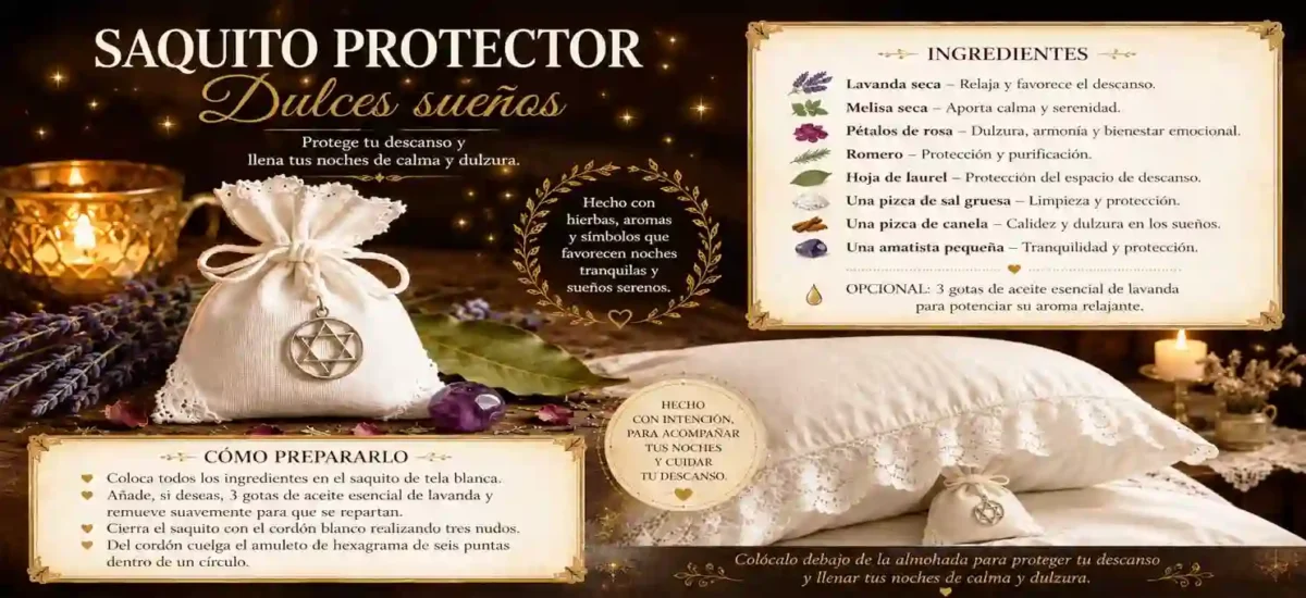 Saquito protector Dulces sueños: un amuleto para dormir bien